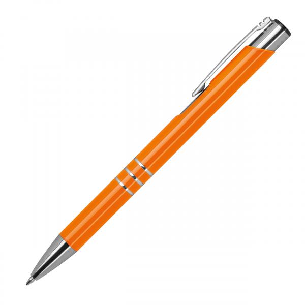 50 Kugelschreiber aus Metall / vollfarbig lackiert / Farbe: orange (matt)