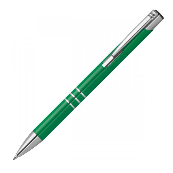 50 Kugelschreiber aus Metall mit Gravur / vollfarbig lackiert / grün (matt)