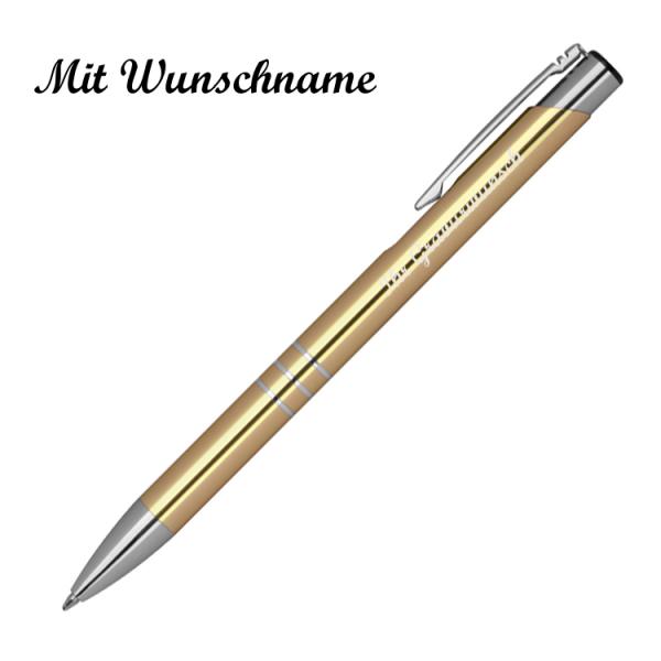 50 Kugelschreiber aus Metall mit Namensgravur - Farbe: gold