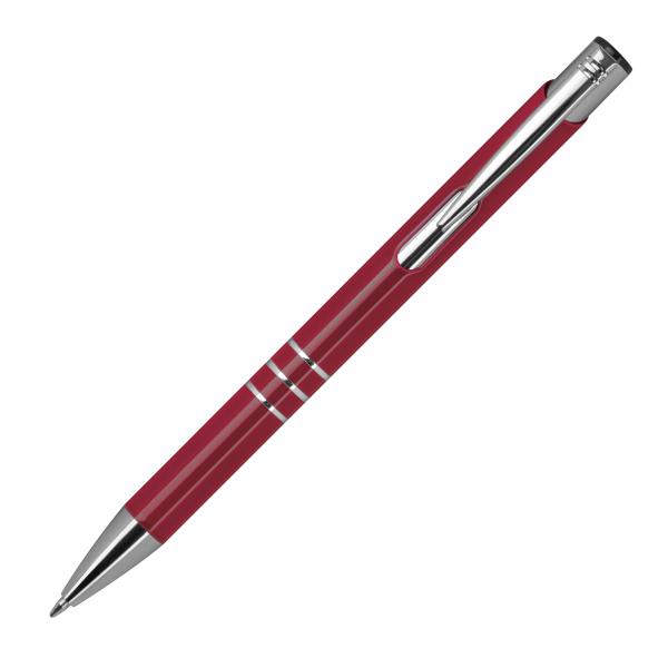 50 Kugelschreiber aus Metall mit Namensgravur - lackiert - burgund (matt)