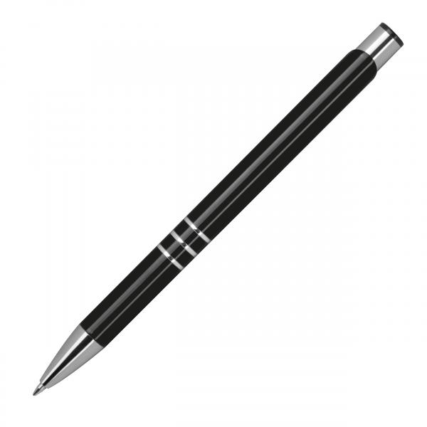 50 Kugelschreiber aus Metall mit Namensgravur - lackiert - schwarz (matt)