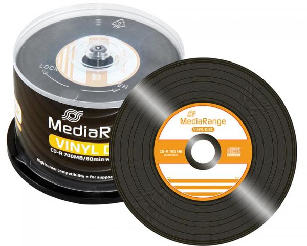 50 MediaRange Rohlinge vinyl black CD-R 52x
