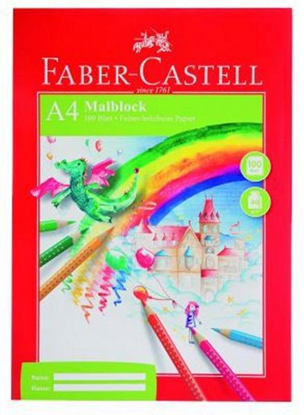 5x Faber Castell Zeichenblock / DIN A4 / 100 Blatt je Malblock