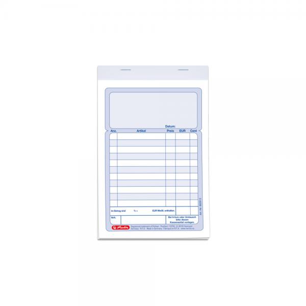 5x Herlitz Kassenblock / A6 / 2x 50 Blatt