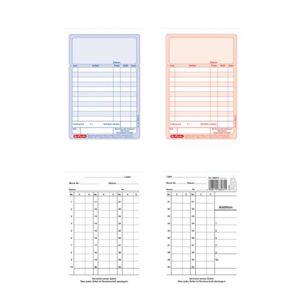 5x Herlitz Kassenblock / A6 / 2x 50 Blatt