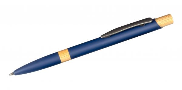 5x Kugelschreiber / aus Metall / mit gummierter Oberfläche / Farbe: blau
