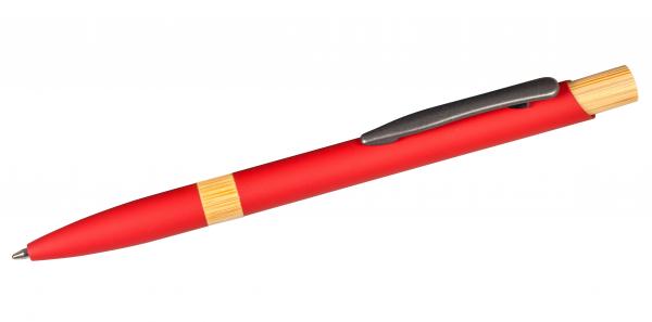 5x Kugelschreiber / aus Metall / mit gummierter Oberfläche / Farbe: rot