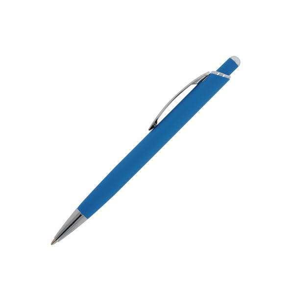 5x Kugelschreiber / aus Metall / mit Soft Touch / Farbe: hellblau