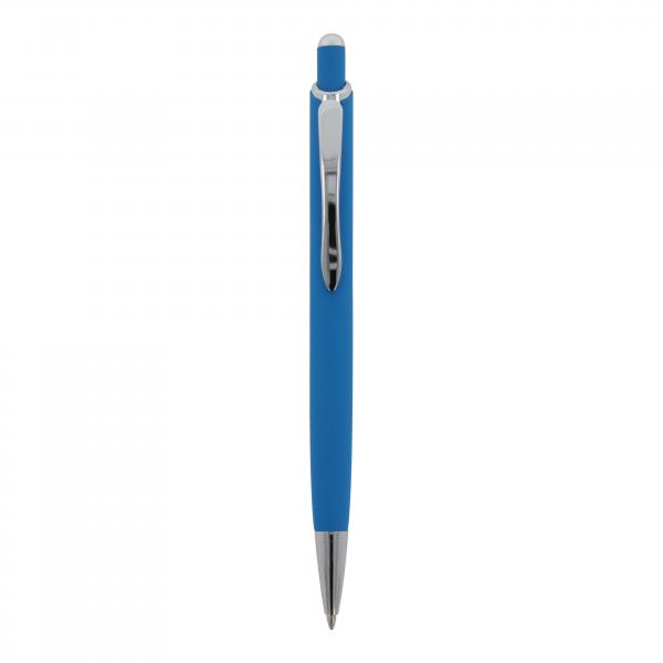 5x Kugelschreiber / aus Metall / mit Soft Touch / Farbe: hellblau