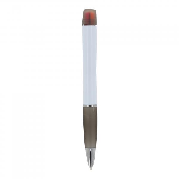 5x Kugelschreiber / mit dreifarbigen Textmarker / Farbe: weiß-schwarz