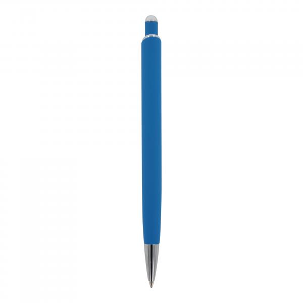 5x Kugelschreiber mit Namensgravur - aus Metall - mit Soft Touch - hellblau