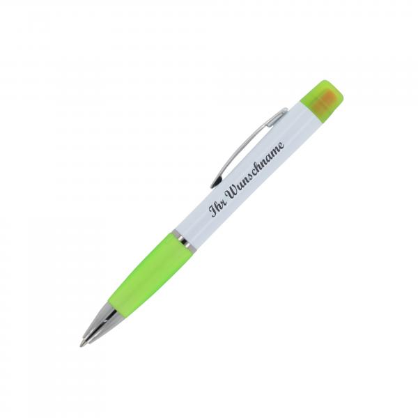 5x Kugelschreiber mit Namensgravur/ mit dreifarbigen Textmarker / 5 Farben