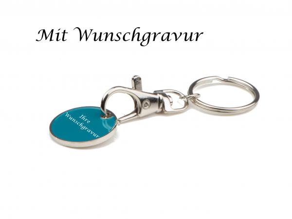 5x Schlüsselanhänger mit Gravur mit Einkaufschip / orange,gelb,pink,türkis,lila