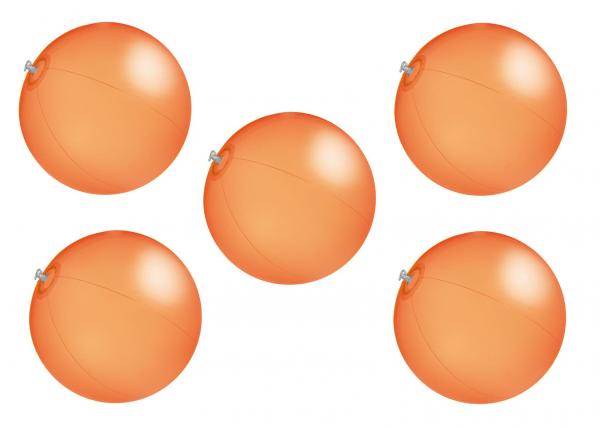 5x Strandball / Wasserball / Farbe: orange