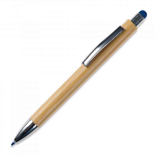 5x Touchpen Holz-Kugelschreiber / Stylusfarbe: blau