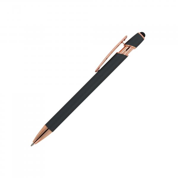 5x Touchpen Kugelschreiber "Roségold" / aus Metall / Soft-Touch / 5 Farben