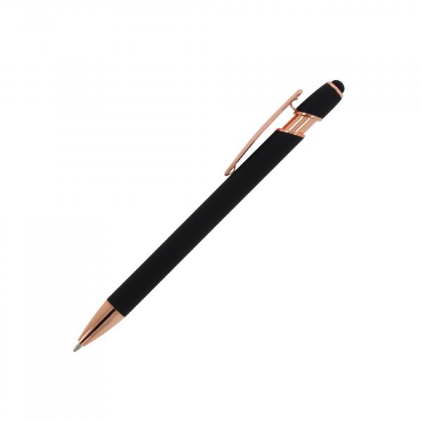 5x Touchpen Kugelschreiber "Roségold" / aus Metall / Soft-Touch / 5 Farben