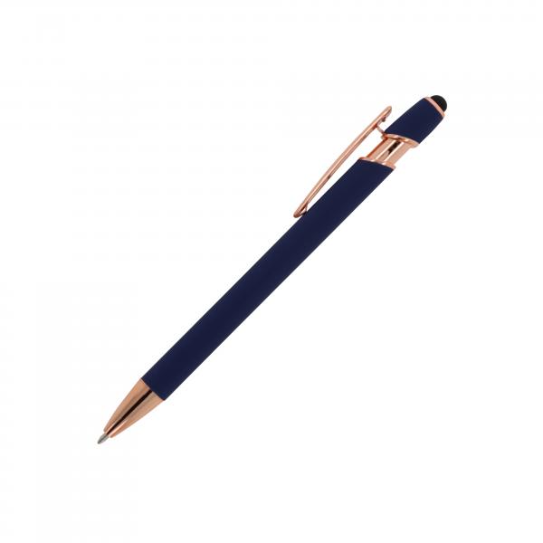 5x Touchpen Kugelschreiber "Roségold" / aus Metall / Soft-Touch / 5 Farben