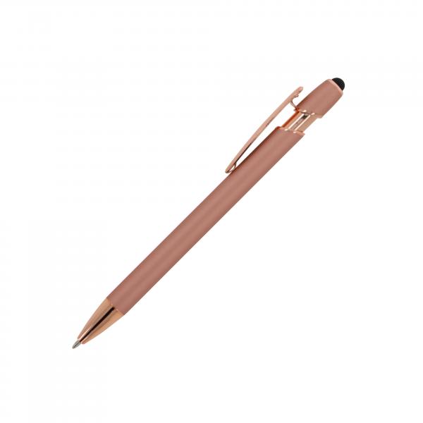 5x Touchpen Kugelschreiber "Roségold" / aus Metall / Soft-Touch / 5 Farben