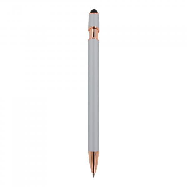 5x Touchpen Kugelschreiber "Roségold" / aus Metall / Soft-Touch / Farbe: silber