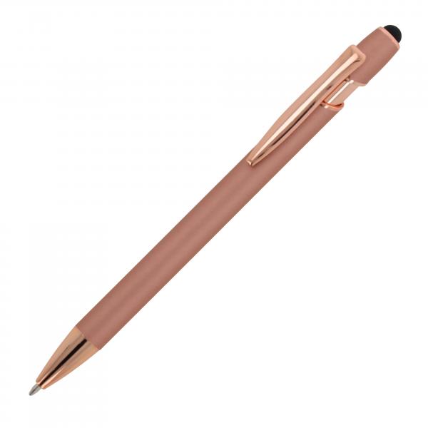 5x Touchpen Kugelschreiber "Roségold" / aus Metall / Soft-Touch / roségold