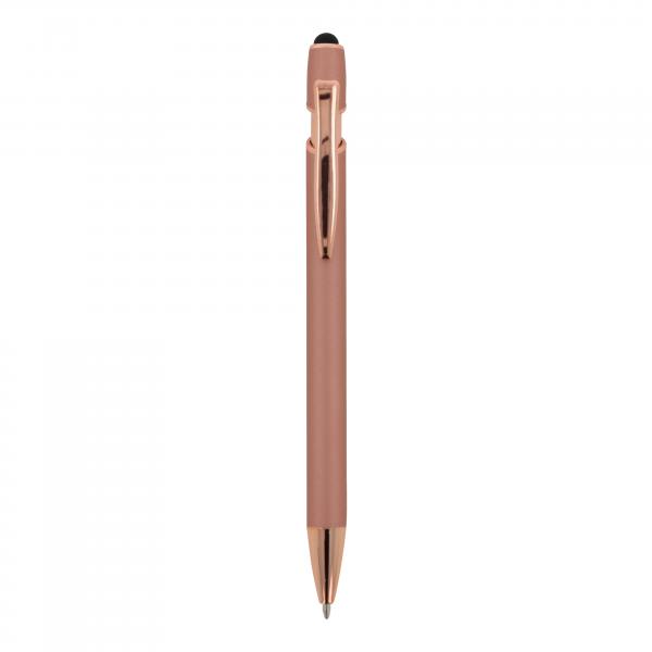 5x Touchpen Kugelschreiber "Roségold" / aus Metall / Soft-Touch / roségold