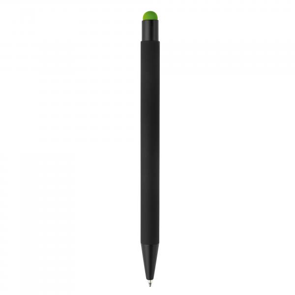 5x Touchpen Kugelschreiber mit Gravur / aus Metall / Stylusfarbe: hellgrün
