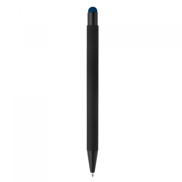 5x Touchpen Kugelschreiber mit Namensgravur - aus Metall - Stylusfarbe: blau