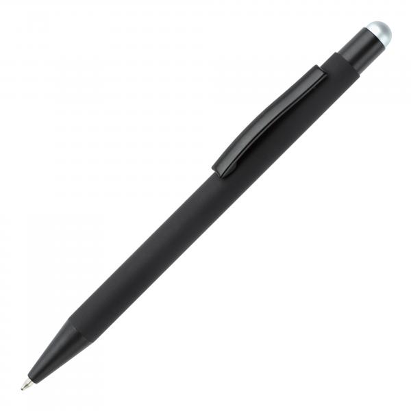 5x Touchpen Kugelschreiber mit Namensgravur - aus Metall - Stylusfarbe: silber