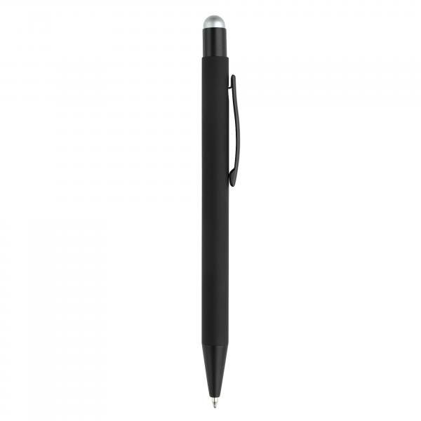 5x Touchpen Kugelschreiber mit Namensgravur - aus Metall - Stylusfarbe: silber
