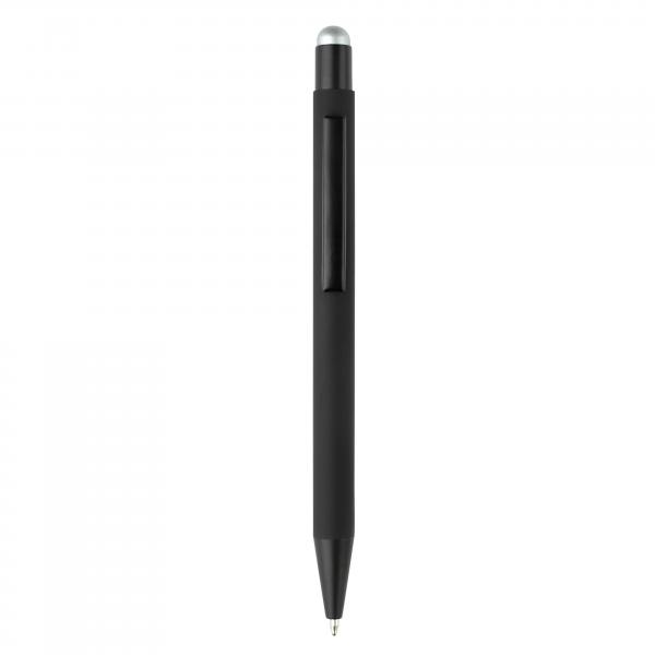 5x Touchpen Kugelschreiber mit Namensgravur - aus Metall - Stylusfarbe: silber