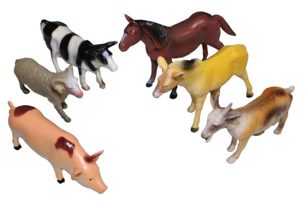 6 Farmtiere Spielfiguren / ca. 15 cm