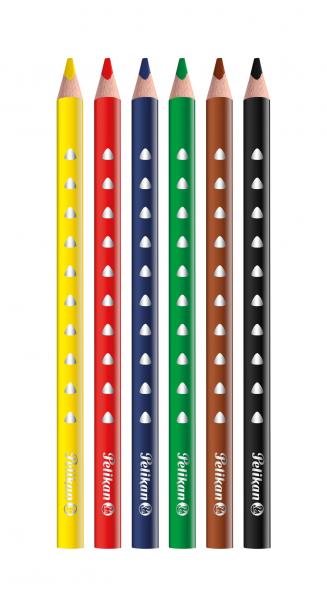 6 Pelikan Jumbo Buntstifte "SILVERINO"