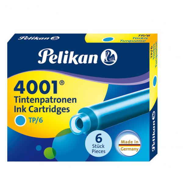 6 Pelikan Tintenpatronen 4001® / Füllerpatronen / Farbe: türkis