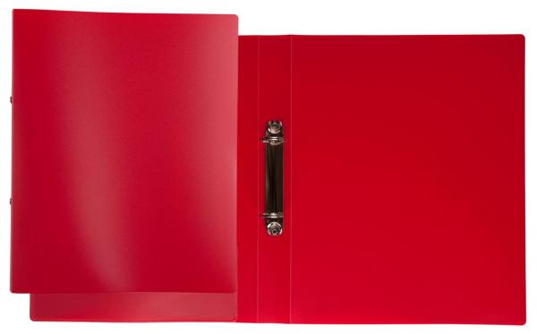 6 Ringbücher / DIN A4 / 2-Ringmechanik / Farbe: transluzent rot