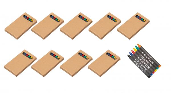 60 Wachsmalkreiden / 10 Packungen mit 6 verschiedene Malfarben