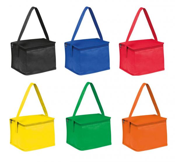 6x Kühltasche für je 6 Dosen à 0,33l / je 1x schwarz,blau,rot,grün,gelb, orange