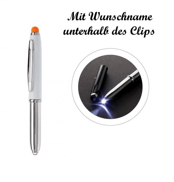 7x LED Touchpen Kugelschreiber mit Namensgravur - 7 verschiedene Stylusfarben