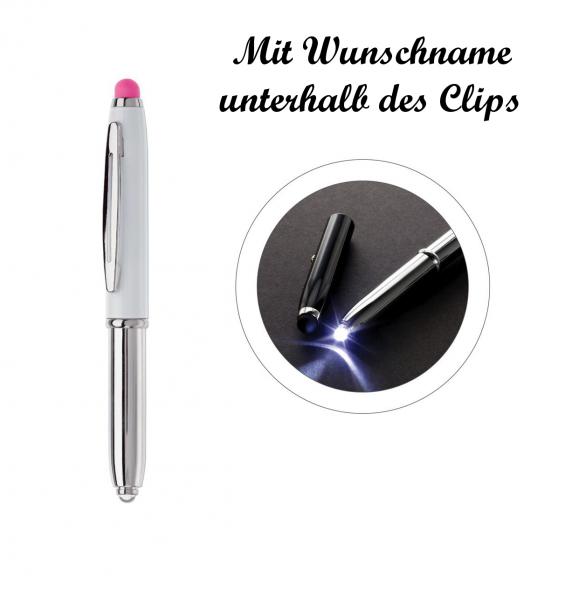 7x LED Touchpen Kugelschreiber mit Namensgravur - 7 verschiedene Stylusfarben