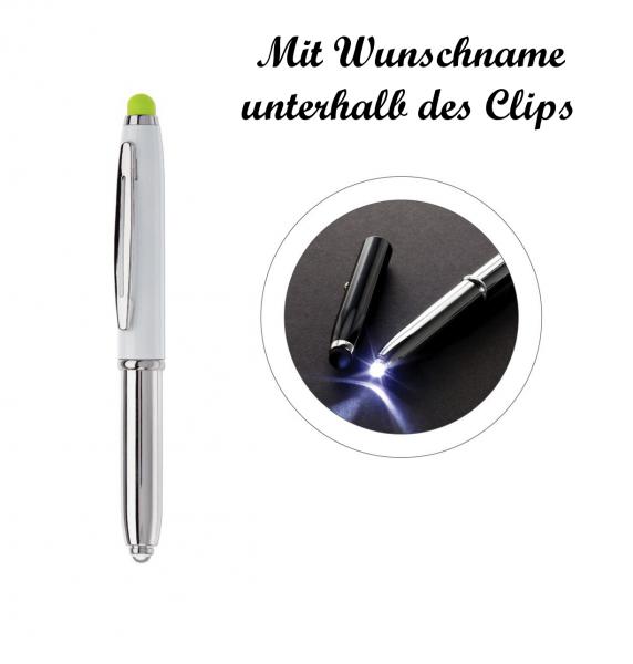 7x LED Touchpen Kugelschreiber mit Namensgravur - 7 verschiedene Stylusfarben