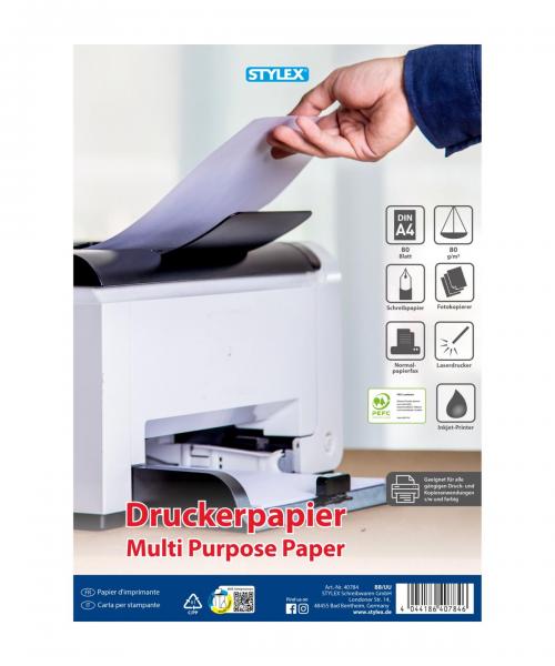 80 Blatt Druckerpapier / Kopierpapier / Farbe: weiß