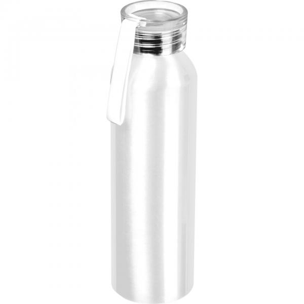 Aluminium Trinkflasche mit Gravur / mit Trageschlaufe / 600ml / Farbe: weiß