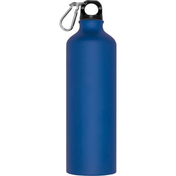 Aluminium Trinkflasche mit Karabinerhaken / Sportflasche / 800ml / Farbe: blau