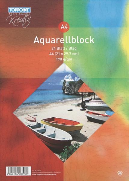 Aquarellblock 210x297mm DIN A4 24 Blatt 190g/m²