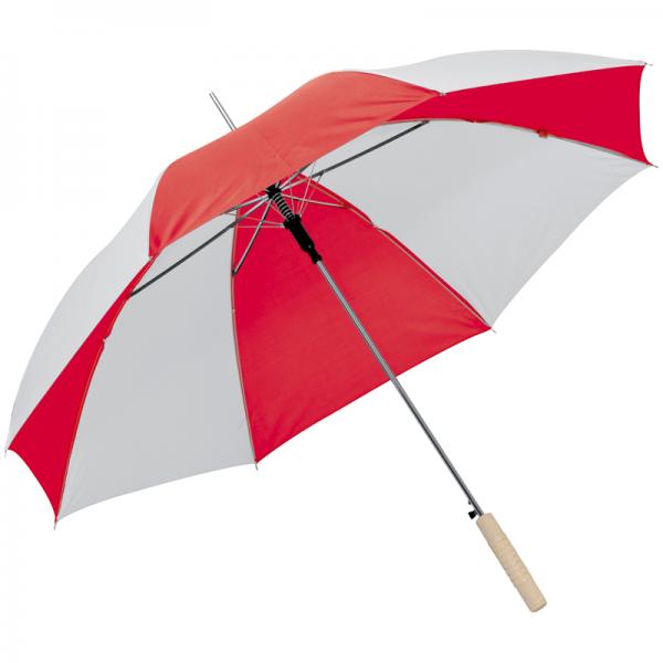 Automatik-Regenschirm / Farbe: weiss-rot