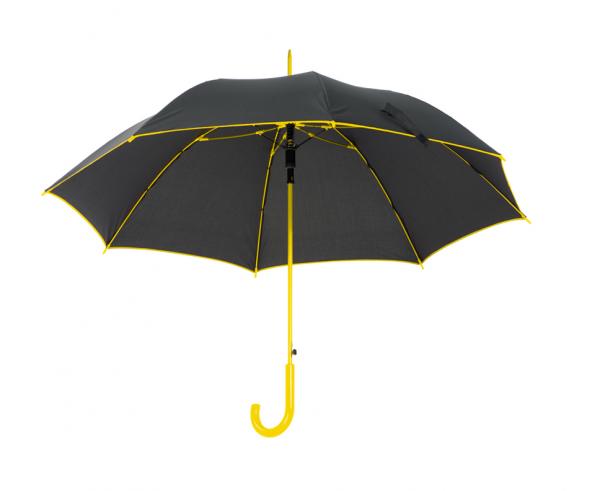 Automatik-Regenschirm / mit Fiberglasgestänge / Farbe: schwarz-gelb