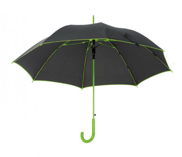 Automatik-Regenschirm / mit Fiberglasgestänge / Farbe: schwarz-hellgrün