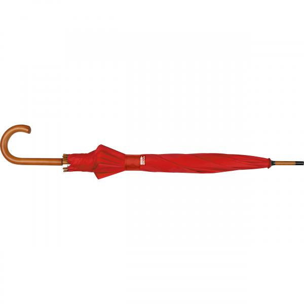 Automatik-Regenschirm mit Holzgriff / Farbe: rot