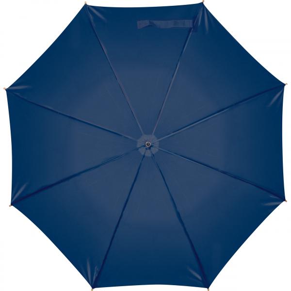 Automatik-Regenschirm mit Holzgriff und Holzspitzen / Farbe: dunkelblau