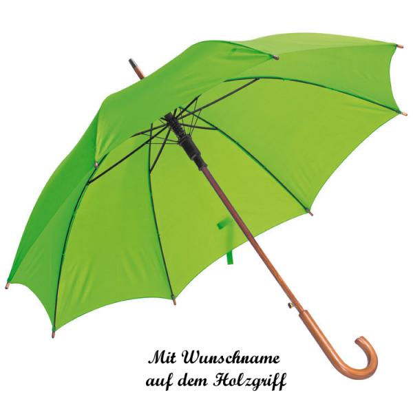 Automatik-Regenschirm mit Namensgravur - Farbe: apfelgrün